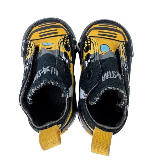 Converse All Star Construction Truck Low Top Sneakers Toddler 3 Yellow Black - Picture 6 of 10